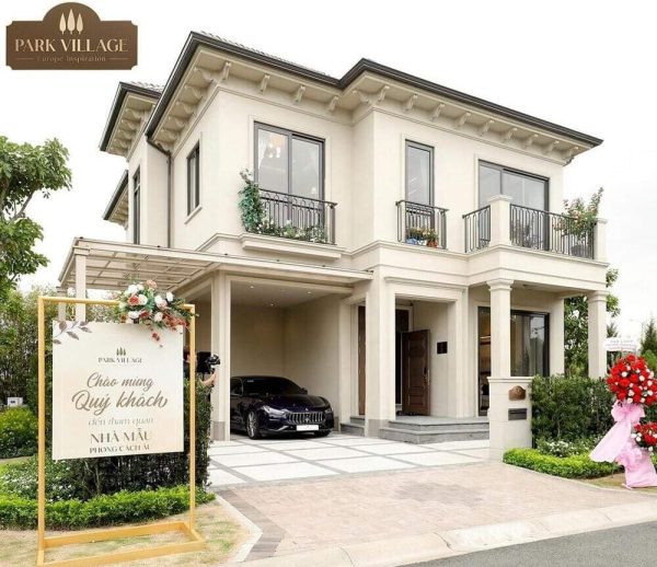 Biệt thự mẫu Park Village Châu Âu mái dốc