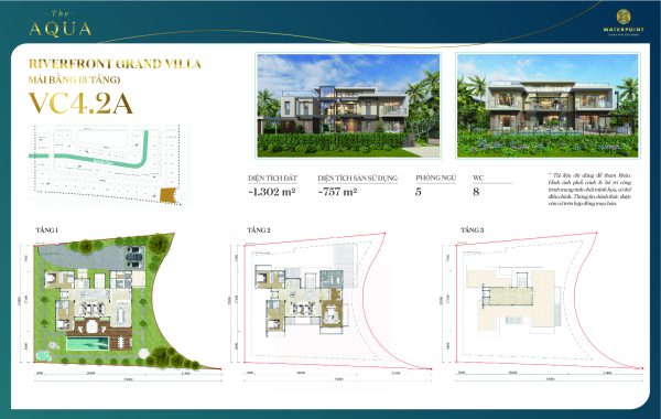 Dinh thự sông 1300m2 Waterpoint Bến Lức